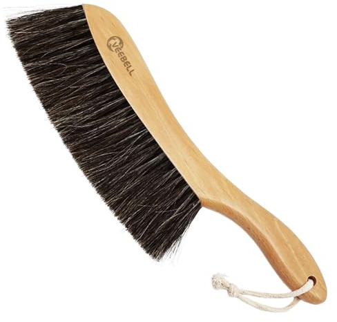 Horse Hair Brush Hand Broom Dusting Brush for Home Cleaning, Wood Handle Soft Brush Duster for Counter Furniture, Bed, Bench Fireplace,Car, Shop Brush Cleaning 14 Long