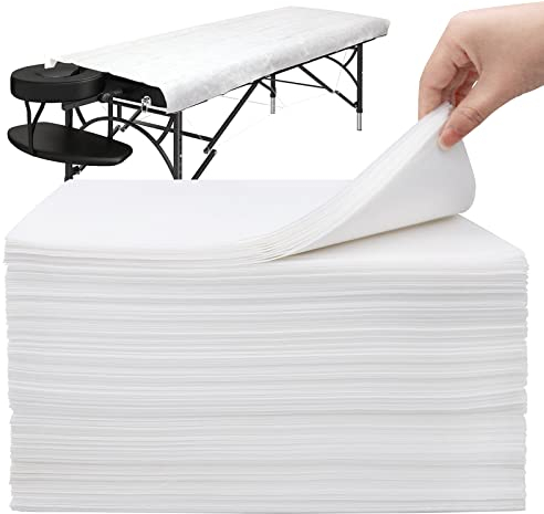 Tvvcalk 50 Stück Einweg Massageliegen Auflage, Verdickt, Massageliegen Auflagen für Spa Tattoo Salon, Weiche, hautfreundliche Einweg Massagetisch Bettlaken Vliesstoff 80 x 180cm (50)