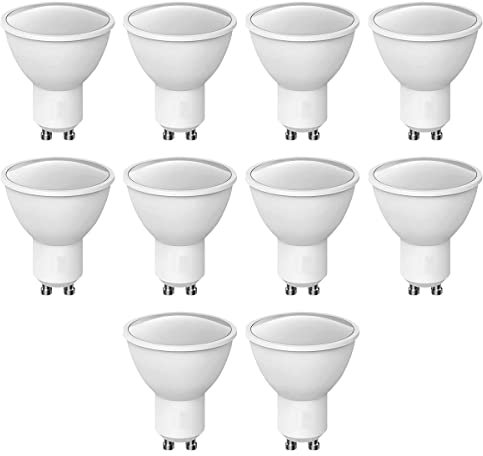 ZONE LED SET, GU10 LED-Lampen, Nicht-dimmbar, 10W, Warmweiß 3000K, 70W Halogenlampen Äquivalent, 1000 Lumen, 100-Grad, Strahlwinke, Spot, Glühbirne (10er-Pack)