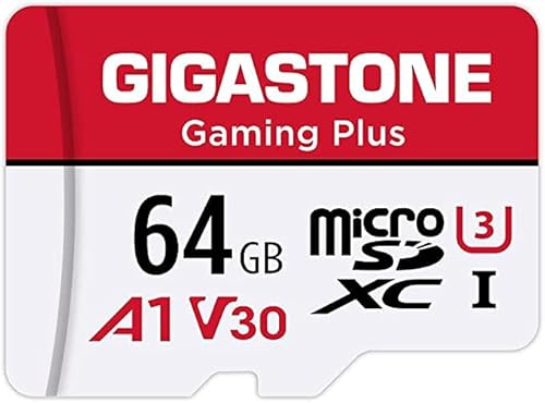 【Solo per Switch 1】GIGASTONE Scheda di Memoria Micro SDXC da 64 GB, Gaming Plus Serie, A1 U3, Velocità Fino a 95/35 MB/s con Adattatore SD per Telefono, Fotocamere, Videocamera, Tablet, Gopro, Switch