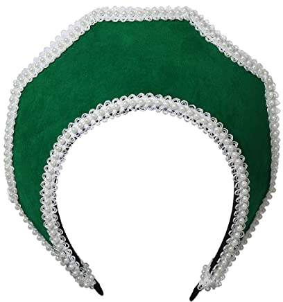 Renaissance Mittelalter Tudor Queen Kopfschmuck für Damen Anne Boleyn Stirnband Elizabethan Royal Coronet Kapuze Tiara Hut