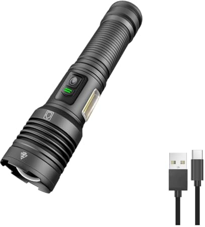 WindFire Torches LED Super Bright, Rechargeable Torch 10000 Lumens, Powerful Tactical Torch, 7 Modes,Waterproof XHP70.2 Handheld Flashlight for Camping, Dog Walking, Emergency, Gifts