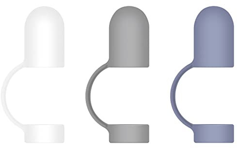 ZHONYEE 3 Pack Anti-lost Silicone Apple Pencil Lid Protective Cap Cover Accessories Replacement Cap for Apple Pencil 1st Generation (White + Grey + Blue)