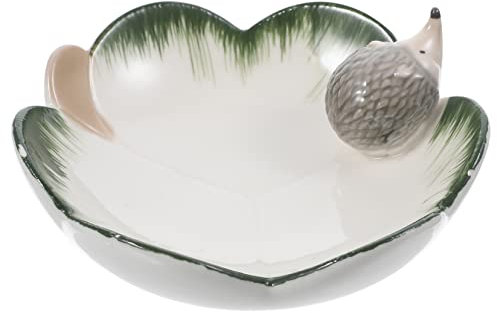 Housoutil Hedgehog Candy Tray Ceramic Dry Fruit Plate Hedgehog Decor Jewelry Storage Tray Desktop Household