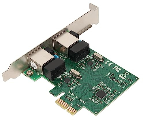 Tarjeta de Red PCIe de Doble Puerto, Tarjeta PCI Express Gigabit Ethernet, Tarjeta WiFi con Chip RTL8111H, Velocidad de Transmisión Estable de 10/100/1000 Mbps, Activación Remota