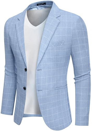 COOFANDY Mens Blazer Jacket Two Button Casual Sport Coats Lightweight Linen Texture Suit Jackets