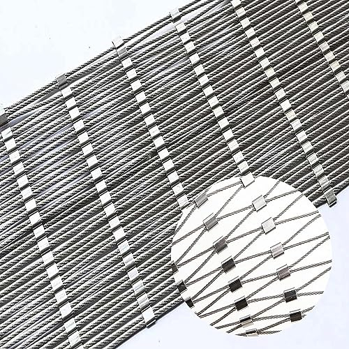 POCHY Sicherheitsseilnetze, Anti-Fall-Sicherheitsnetz 304 Edelstahl-Seilgeflecht Treppe Balkon Fenster Gehäuse, Mehrzweck Schutznetz (Color : 10cm/1.5mm, Size : 1x6m(3.3x19.7ft))