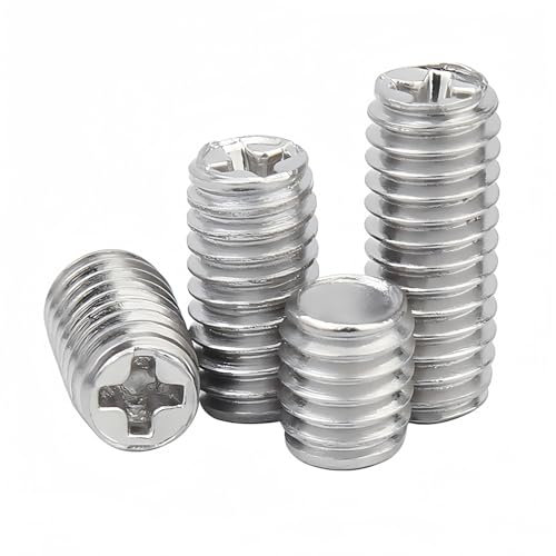 SYDARSYN Phillips Screws Headless Grub Screws 304 Stainless Steel Cup Point Set Screws M4x7mm (50 pcs)