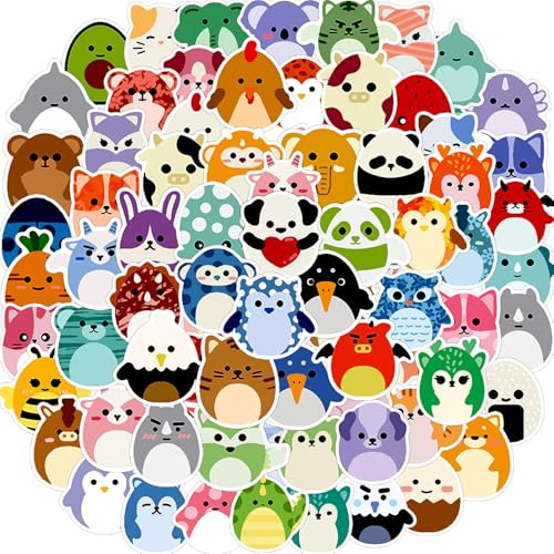 Aufkleber Kinder 100 Stück Sticker Set Tiere, Belohnungssticker, Vinyl Wasserdichte Aufkleber, Sticker für Laptop Skateboard Scrapbook Trinkflasche MacBook Handy Tassen Koffer etc