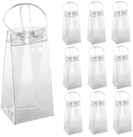 wiianoxd Pack of 10 Wine Cooler Bag Portable Wine Bottle Cooler Bag Champagne Ice Bag with Handle