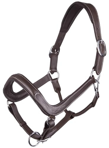 QYMLSH Verstellbares Pferdezaumzeug Komfort-Pferdezaumzeug Aus Reitleder Anti-Verschleiß-Futter Zaumzeug Reitzubehör (Color : Brown, Size : L)