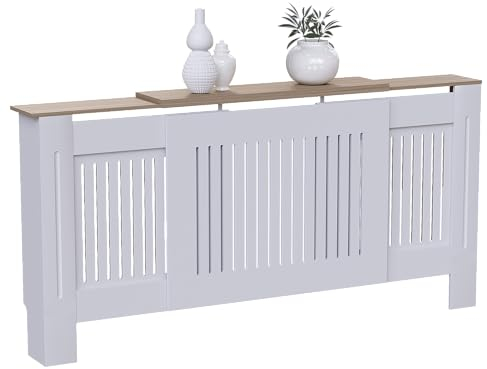 Vida Designs Arlington - Copri termosifone (bianco, regolabile), per ingresso e soggiorno