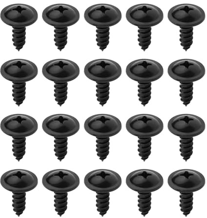 LT Easiyl 20 Pièces 24mm X 6mm Autotaraudeuses Croisées Pare-Chocs M6 Fixes Vis Garde-Boue de Carrosserie Voiture Fixation à Rivets Métal pour Ailes Passages Roues Pare-Chocs Compatible avec Alfa