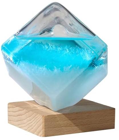 Météo Prédire le verre de tempête, Verre de tempête Prévision des conditions météorologiques Bouteille de baromètre Décor de prédicteur de diamant pour le bureau à la maison ou au bureau