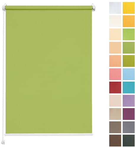 Rettika Sichtschutz Rollo ohne Bohren - Dunkelgrün, Breite: 50cm, Höhe 120 - Rollos für Fenster ohne Bohren, Fenster rollos für innen, Jalousien zum Klemmen, Klemmrollo