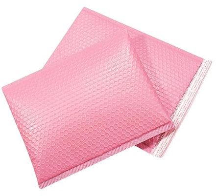 LuftpolsterumschläGe 10 Stück gepolsterte Umschläge, durchsichtige Geschenkeverpackung, niedliche wasserdichte Trockentaschen for Kleidung, verpackt auf Reisen, hellrosa, Poly-Selbstblasen-Versandtasc