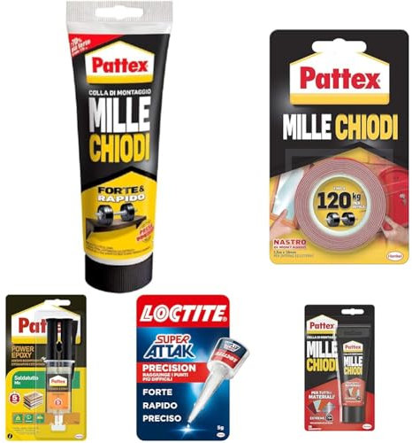 Pattex Millechiodi Forte & Rapido, adesivo di montaggio extra forte che sostituisce viti e fori al muro, adesivo bianco con effetto ventosa, 1x250g tubo
