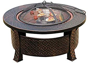 NOALED Firepit Housewares Feuerstelle aus Gusseisen, für den Außenbereich, Garten, Terrassenheizer, Campingschale für Holz, 56 cm Durchmesser, Gartenfeuerstelle, Korb, Terrassenheizer