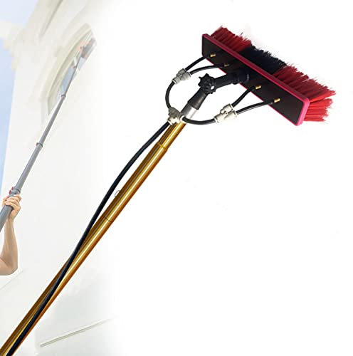 DMMFTERL Window Cleaning Pole, Water Fed Telescopic Brush Extendable Window Washer Roof Cleaner Glass Outdoor-18FT(5.4M)