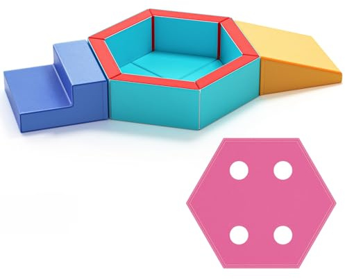 nmoiww Bloques de construcción de Espuma, Bloques de construcción Grandes para bebés y niños pequeños, con tobogán, Arcos en Varios tamaños, para Que los niños trepen (Piscina)