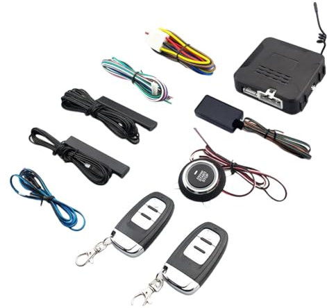 Diheohg Auto Mobiltelefon Fernbedienung Motor Starten EIN-Knopf-Start-Stopp Schwarzer Kunststoff Autostart Schlüsselloses Zugangssystem Zentralverriegelung
