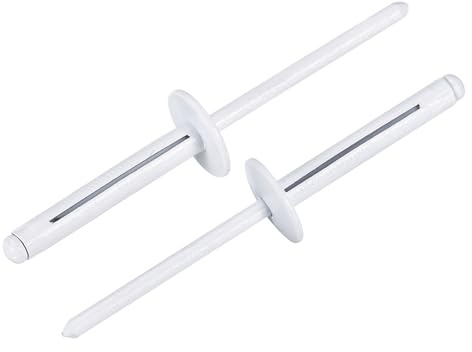 sourcing map 50 Stück 5/32 x 1 Zoll Aluminium großer Kopf Tri Grip Nieten großer Flansch Tri Grip Nieten für Heimwerker, Blech, Autoreparaturen, Möbel, Marine Boot (weiß)