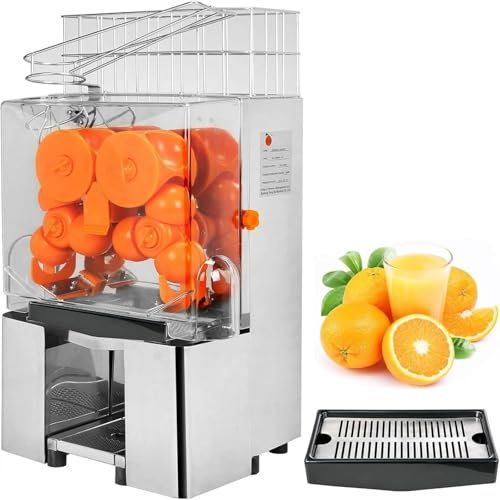 Exprimidor Cítricos Eléctrico,120W Máquina Automática Comercial 20 Naranjas/min,tasa de extracción de jugo superior al 55%,Exprimidor Naranjas Zumo Industrial,para Jugo de Rango de limón