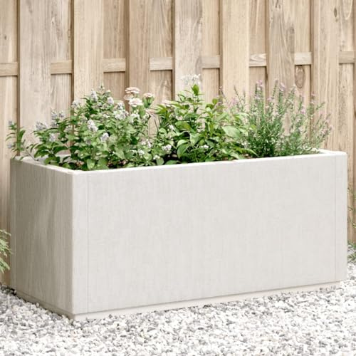 Qnhdfrt Fioriera bianca, 80 x 36 x 35 cm, in polipropilene, per piante rampicanti su balcone e terrazza, grande fioriera da esterno con griglia per traliccio opzione