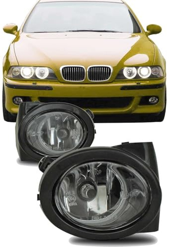 JOM Nebelscheinwerfer kompatibel mit BMW 3er E46/ M3 + E39/ M5 Klarglas mit Rahmen