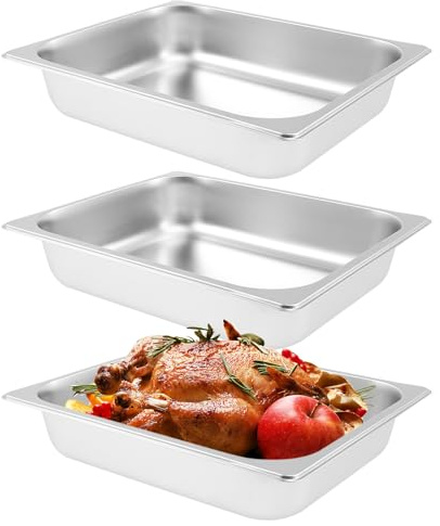 Paneringsskålar, set i 3 delar, 32,5 x 26,5 x 6,5 cm, panieringstråd, stor rostfritt stål, diskmaskinssäker, panierad väg för förvaring av grillmat, bakverk, pajer bröd, kött, fisk, puddingar