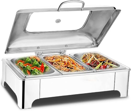 9l Chafing Dish Catering Food Warmer For Buffet Electric Buffet Servers And Warmers With 3 Kind Of Warming Tray, GN1/2