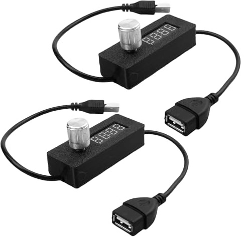 WIYETY 2 Stück USB Zeitschaltuhr Steckdose: Countdown-Timer-Schaltkabel: 24h Einstellbarer Zeitschaltmechanismus, Intelligentes TimerDesign Einstellbarer Timer für Haushaltsgeräte Büroanwendungen
