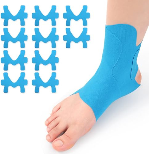 FABENIC Flex Pro - Bandes de Chevilles Kinesiologiques Imperméables, Soutien Élastique pour une Utilisation Sportive，offrant Un Soutien élastique idéal, adaptée à Une Utilisation Sportive (bleu10)