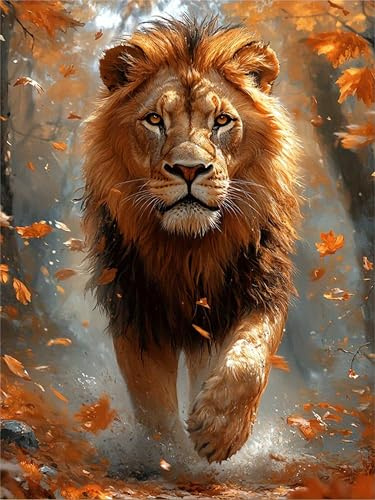 Qihensail Löwe Diamond Painting Erwachsene Adult,DIY Tier Diamant Painting Bilder,Daiments Painting Erwachsene Für Home Wand Decor,Frauen Geschenk. (Löwe)