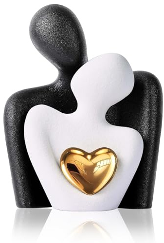FAINCA Romantisches Paar Deko Figur 17,5 x 9,5 x 11,5 cm Deko Skulptur | Porzellanhochzeit Geschenke für Wohnzimmer Zimmer Büro Esszimmer Hochzeitsdeko Heimdekoration Romantische Geschenke