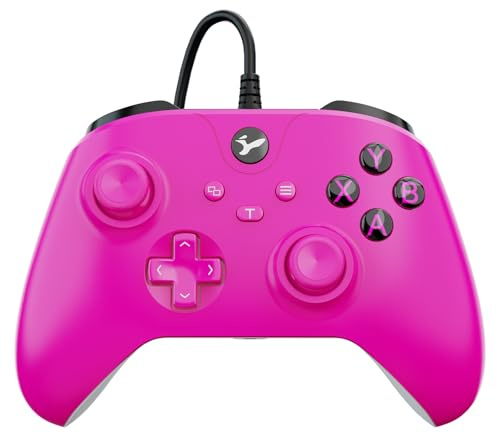Wired Controller for Xbox One, Wired Xbox one USB Gamepad Controller Compatible with X-box S/X/PC Windows 7/8/10/11 with 3.5mm Headset Audio Jack (Rose red)