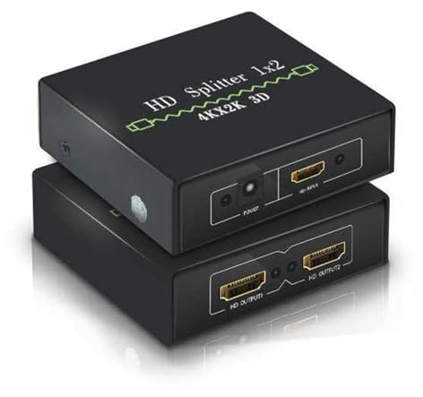 Splitter/schermo Diviso HDMI - Splitter/duplicatore/distributore TV HDMI A 2/4/8/10/16 Porte, Supporta 4K/5MP/1080P 3D Per PS4 PS3 Fire Stick Blue Ray TV Adattatore HDTV Incluso(2 ports)