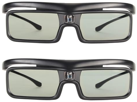 TIKATARER Occhiali 3D DLP Link Occhiali con Otturatore Attivo 3D Ricaricabili a 144 Hz per -2500 3000 Pro 3500 Pro con 40 Ore di Riproduzione Angolo di Visione di 178°