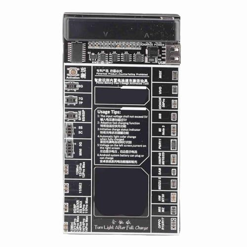 FTVOGUE Placa de Activación de Batería, Placa de Activación de Carga de Batería de Teléfono Móvil PCB con Pantalla de Corriente de Voltaje LED en Tiempo Real, Herramienta de Reparación de 5 V para