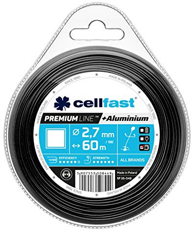 Cellfast Strimmerlinje Tråd För Grästrimmare Och Röjskärare Premium Fyrkant 2,7 mm 60 m