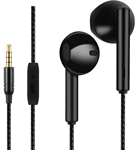 Auricolari, Cuffiette, Auricolare, Cuffie sportive, Resistente al Sudore, Isolamento del Rumore, Alta Qualità del Suono, Bassi Potenti, per Sansung,Xiaomi,Sony,Huawei etc (Nero) (3.5mm)