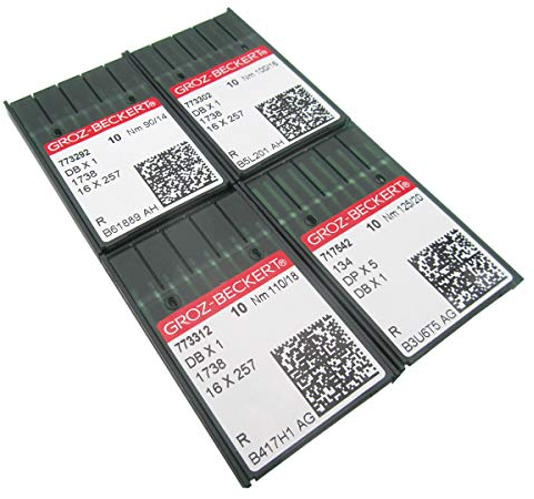 Groz-Beckert Nähmaschinennadeln, 40 Stück, in transparenter Kunststoffbox, CKPSMS für Groz-Becker DBX1 Nähmaschinennadeln, Standardspitzen, passend für Juki DDL, Brother DB2 usw