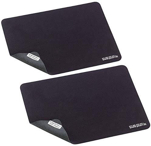PEARL Mausmatte: 2er-Set 3in1 Mikrofaser-Mauspad, Display-Schutz & Reinigungs-Tuch (Maus Unterlage, Mousepads, Notebook Tastatur)