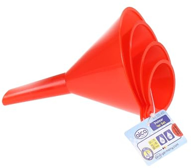 alca® Trichter 4er Set – Ø 50/75/95/115 mm, öl- & säurebeständig, Polypropylen, rot
