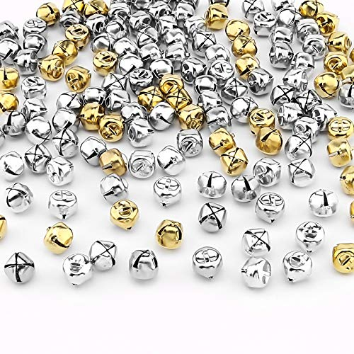 SAVITA 200 Pcs Craft Small Metal Jingle Bells for Christmas, DIY, Garland, Jewellery Making, Holiday Home and Decoration