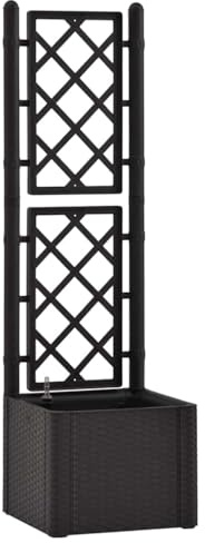 vidaXL Arriate con Enrejado y Sistema de Riego Automático Pérgola Jardinera Macetero Flores Bandeja Plantas Jardín Porche Decoración Patio Antracita
