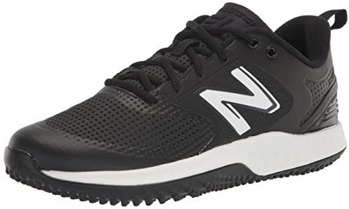 New Balance Women's Fresh Foam Velo V3 Turf-Trainer Softball Shoe, Black/White, 5 Wide US