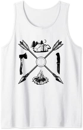Bushcraft Axe Knife Survival Outdoor Camping Bushcrafter Tank Top