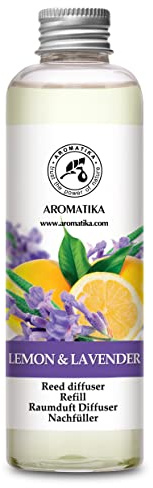 Recharge pour Diffuseur de Parfum 200ml - Arôme Citron-Lavande - Fragrance Fraîche et Durable - Diffuseur Parfum Maison - Aromathérapie - Assainisseurs de Air - Refill Reed diffuser Lemon-Lavender