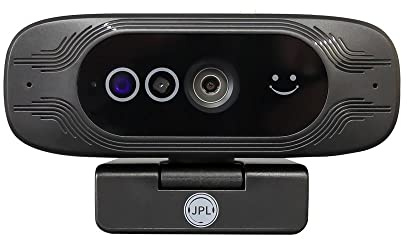 JPL Webcam, Vision Access, Plug & Play, 1080p, HD, kompatibel med Windows Hello, inbyggt sekretessskydd, inklusive USB-A till USB-C-adapter (perfekt för användning där kontorssäkerhet är